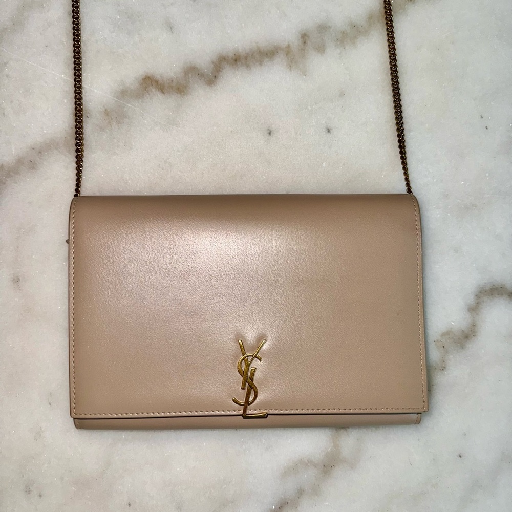 Yves Saint Laurent Tan Crossbody Bag with Iconic Logo - Picture 2 of 6
